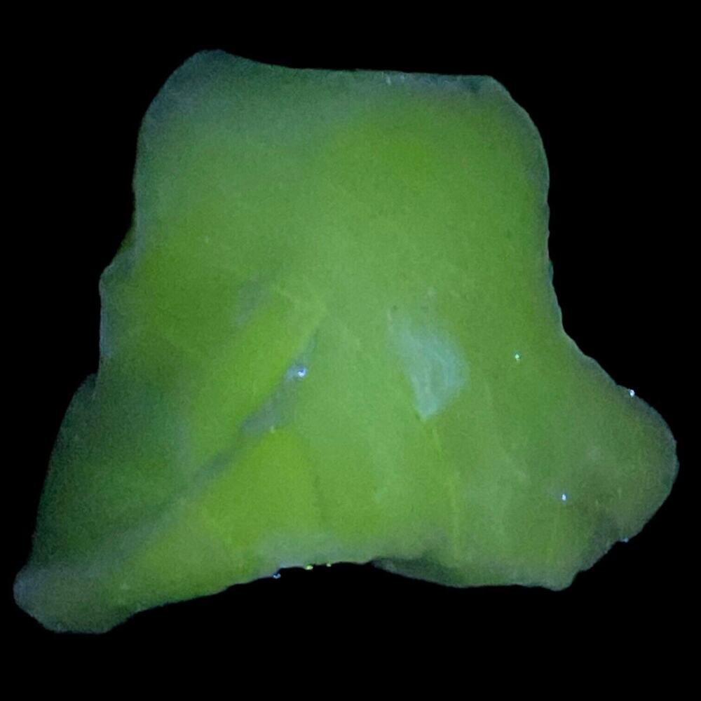 Lime Green Opaque‎ Art Glass Cullet Glowing Manganese Slag Glass #5GX54